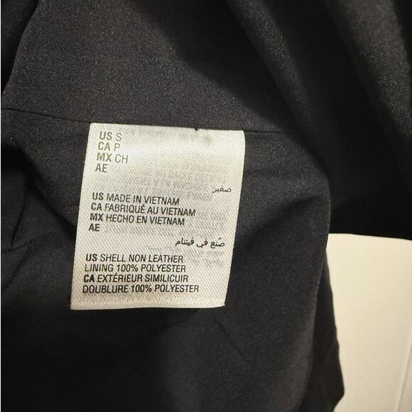 Alfani Women’s Black Faux Leather Zip Front Jacket Size Small Sleek Moto Style - Picture 7 of 12